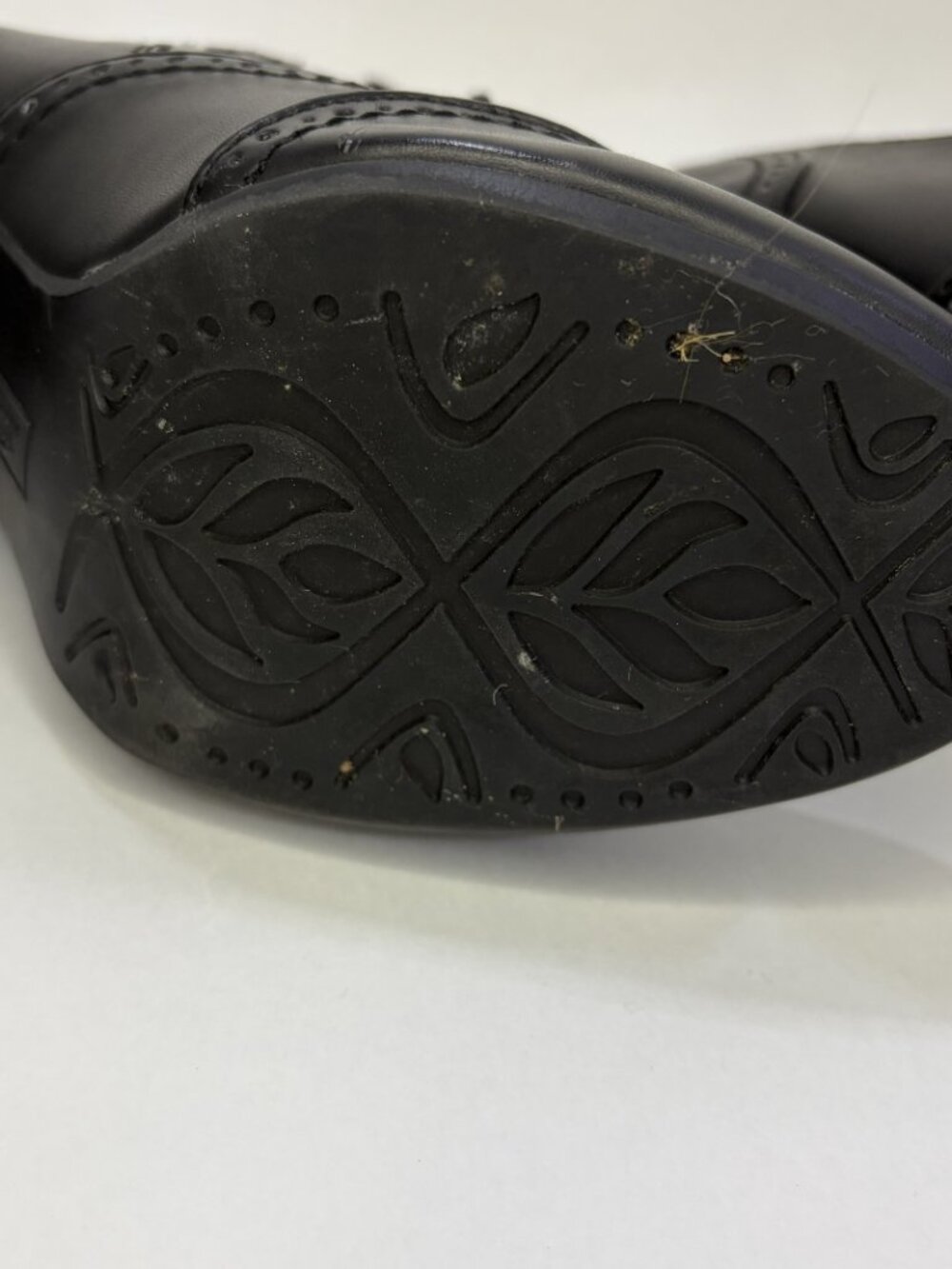 GH Bass Black Heeled Size 7 Wingtip Ankle Boot Oxford Women's Tie Vintage Style - Picture 5 of 8